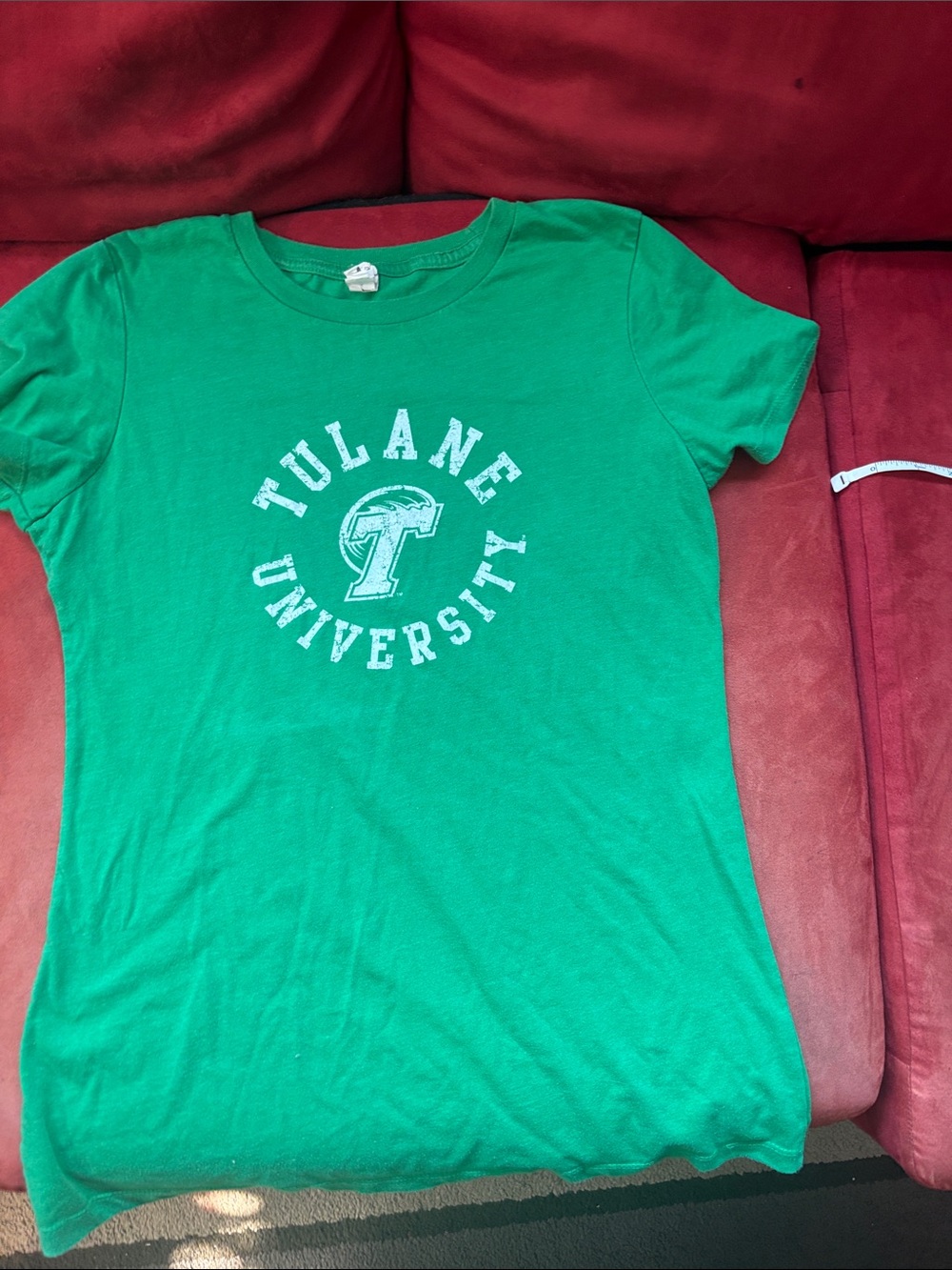 Women's Green Tulane Crewneck Tee